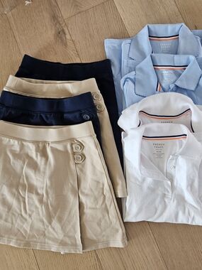 French Toast Collared Uniform Shirts With 4 Cat & Jack Skorts 7/8